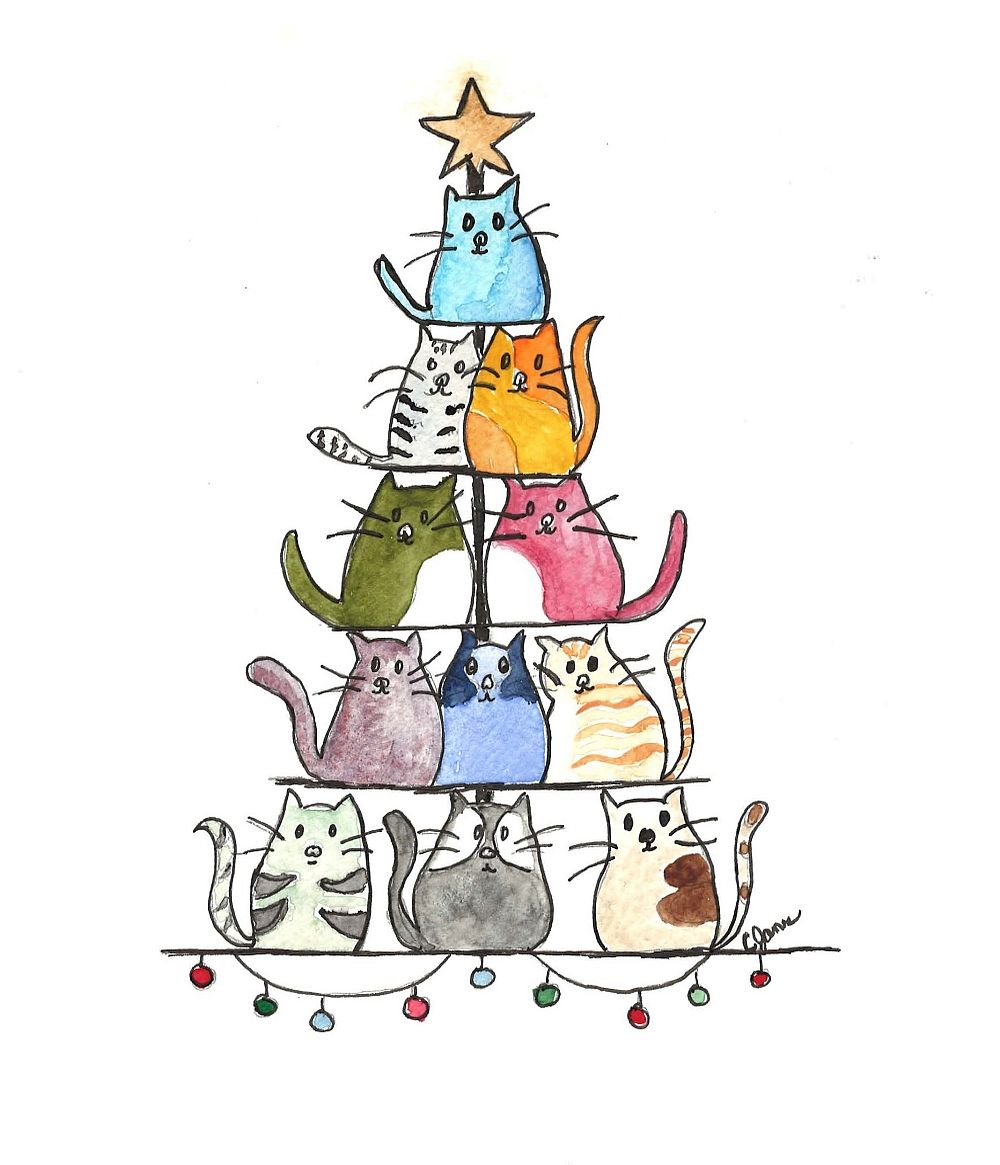 Cat Lovers Holiday Card