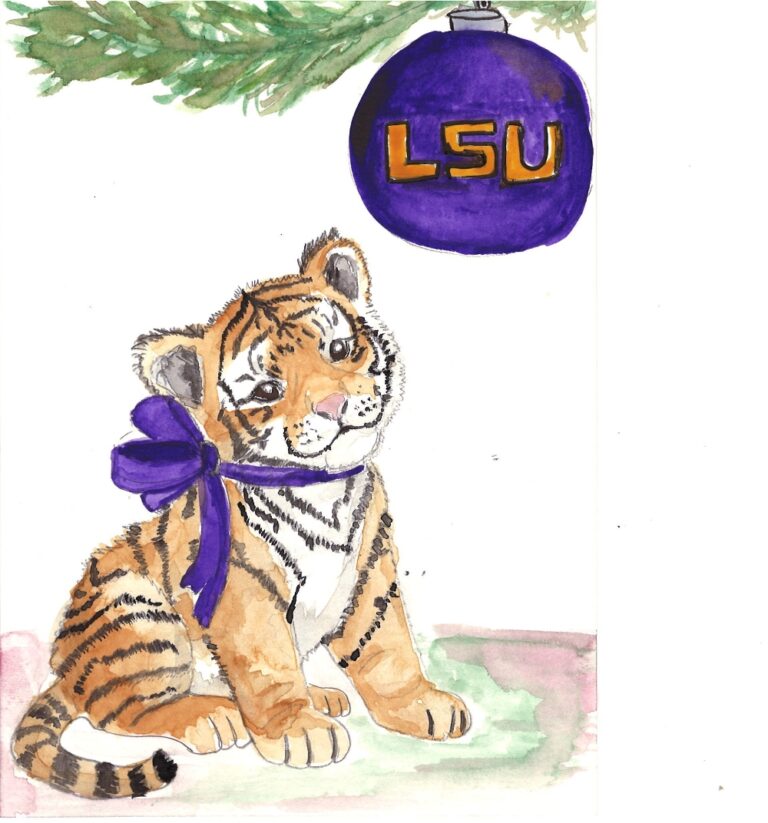 LSU Baby Tiger Holiday Card
