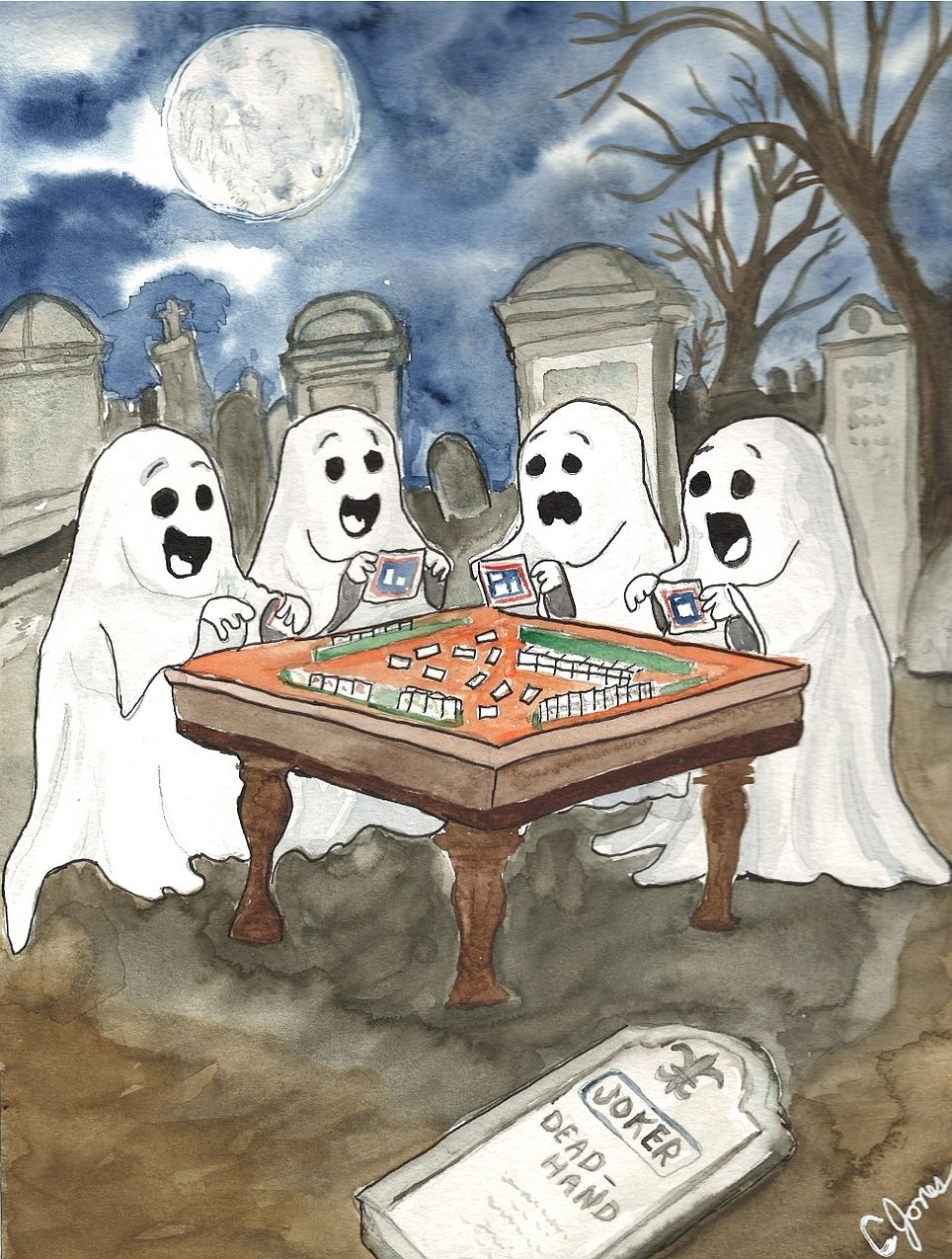 Mahjong Halloween Card