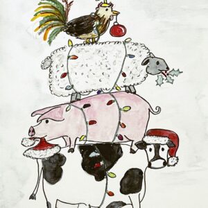 Farm Animals Christmas Card