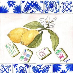 Mahjong Lemon Kong Tile Card