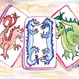 Dragon Tiles on a Pink Background